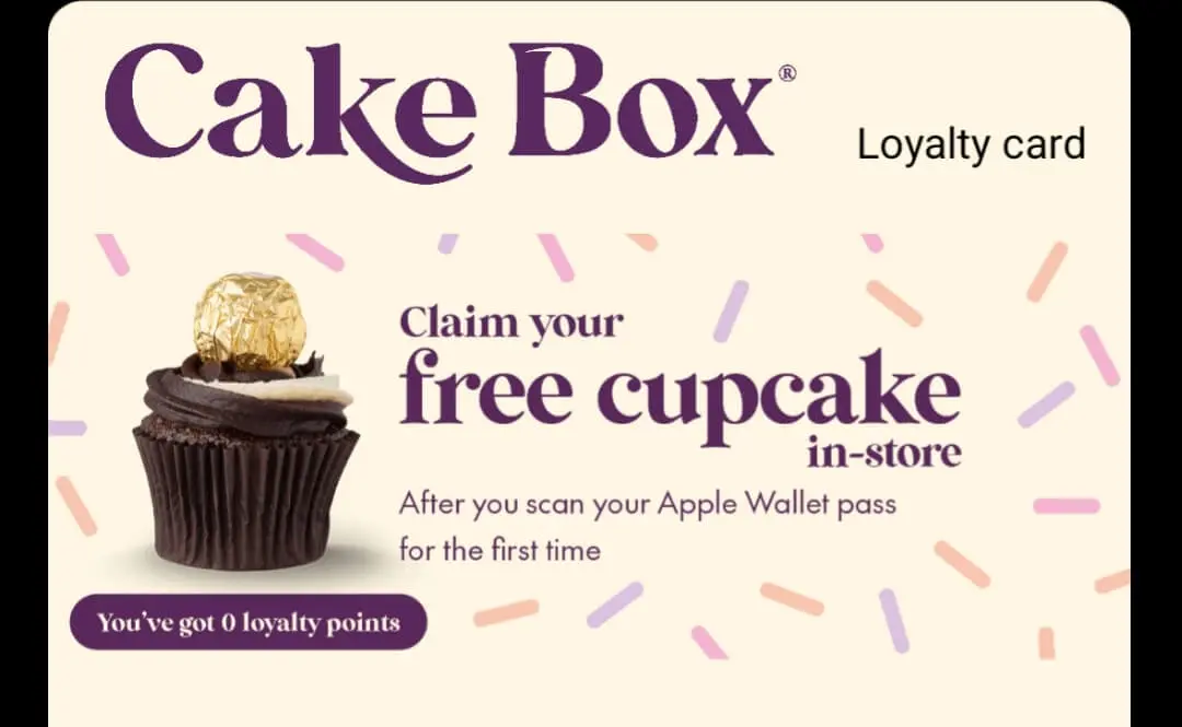 Free Cupcake from Cakebox