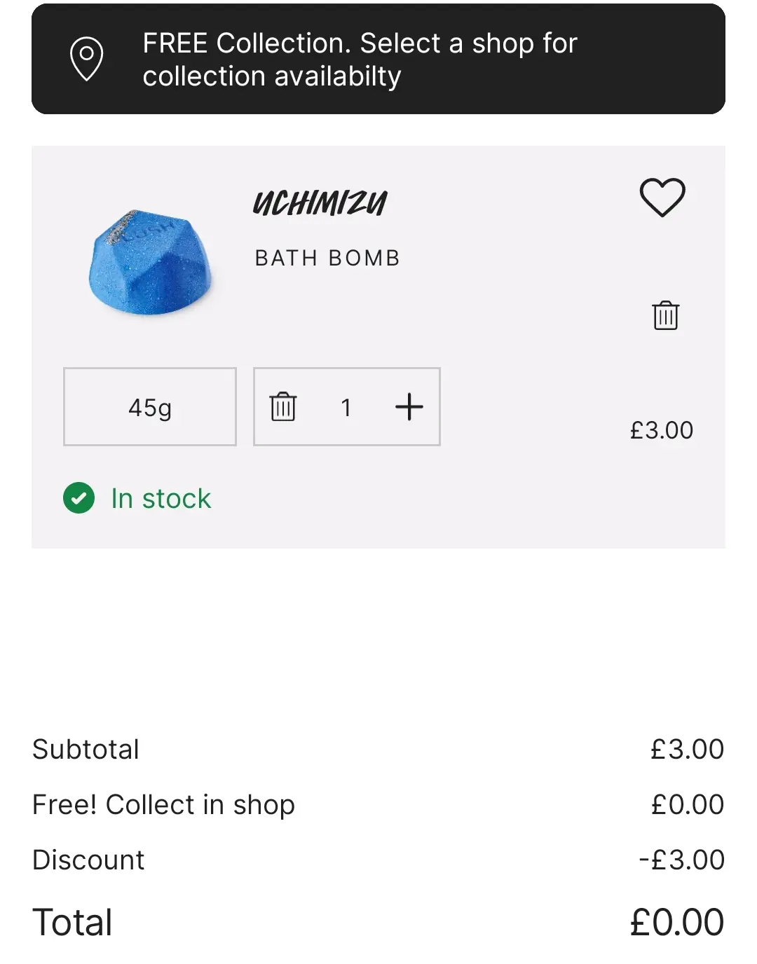 Free Lush bath bombs (£ credit)