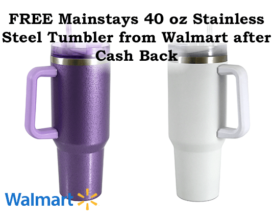 FREE Mainstays oz Stainless Steel Tumbler from Walmart after Cash Back