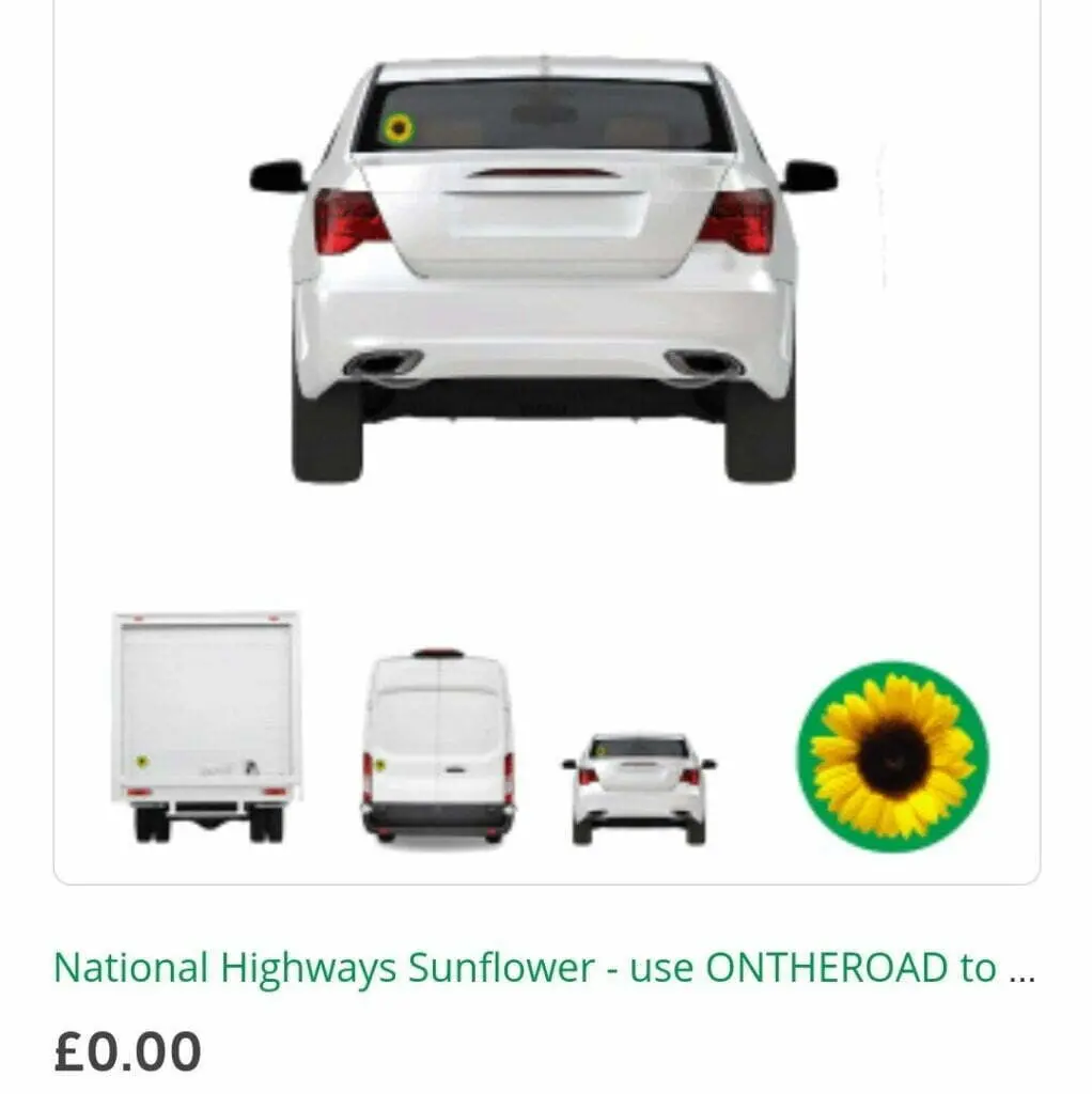 Free Sunflower car magnet / sticker [Hidden Disabilities]