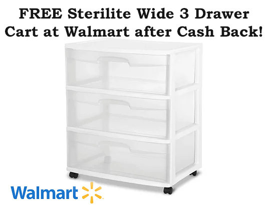 FREE Sterilite Wide Drawer Cart at Walmart after Cash Back