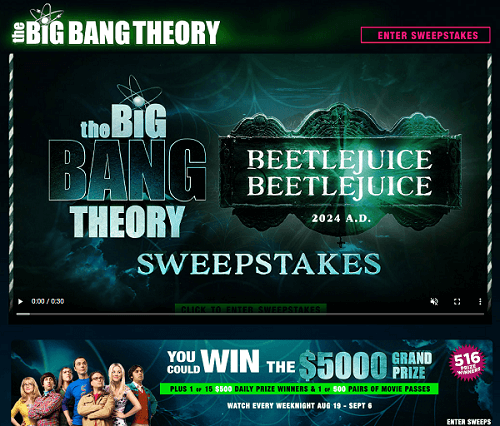 The Big Bang Theory BEETLEJUICE BEETLEJUICE Sweepstakes ( WINNERS!)