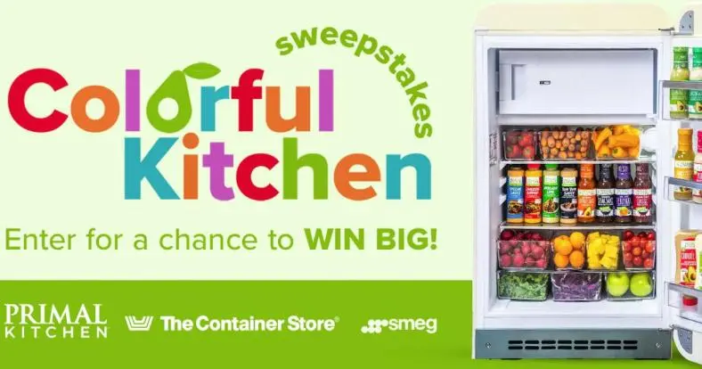 Win a SMEG Fridge, $ Primal Kitchen Gift Card & $ Container Store Gift Card!