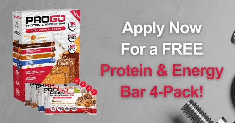 Sign up for a Free Pack of ProGo Protein & Energy Bars