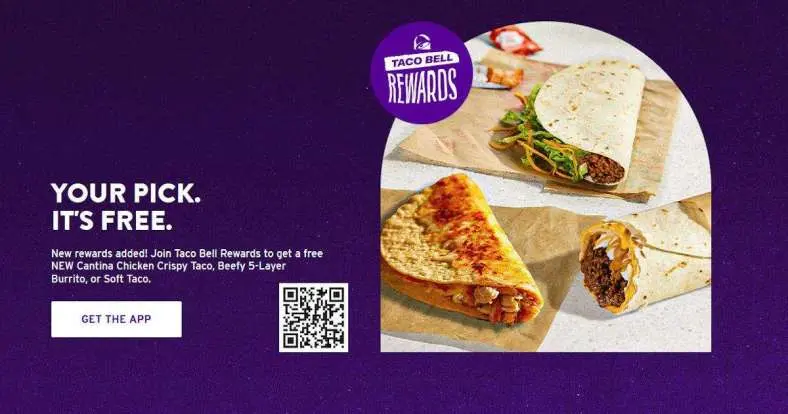 FREE Cantina Chicken Crispy Taco, Beefy Layer Burrito, or Soft Taco at Taco Bell