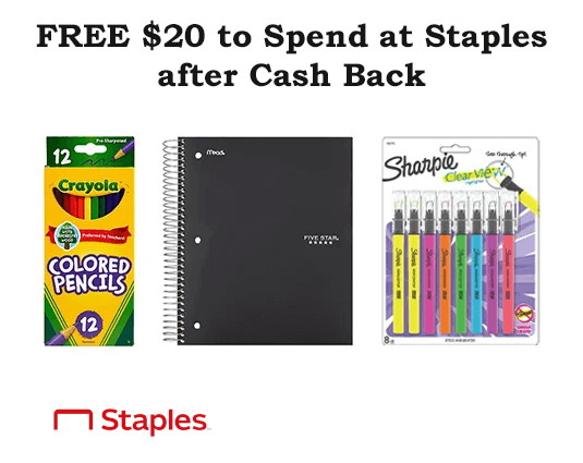 FREE $ to Spend at Staples after Cash Back