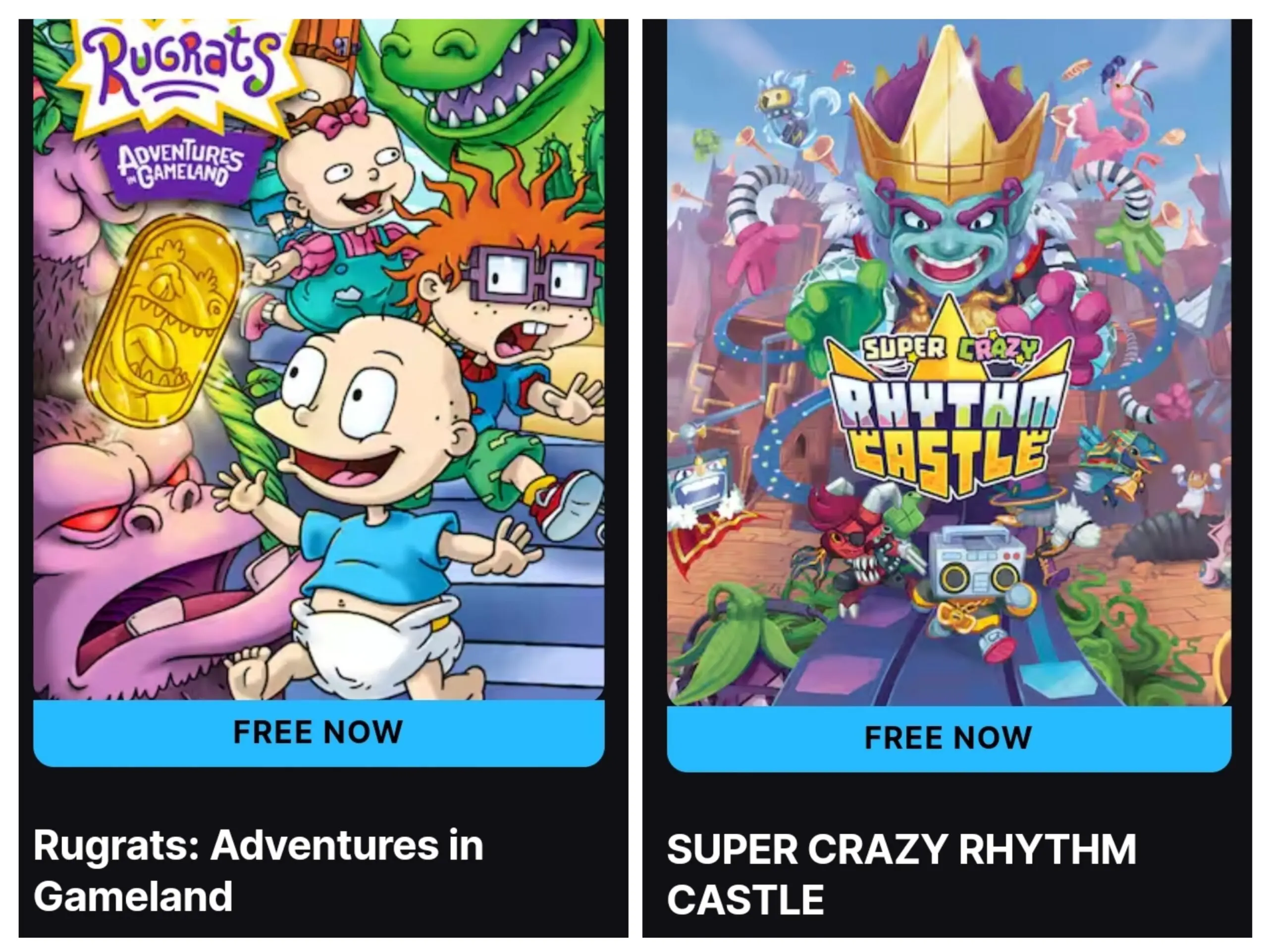 Free Rugrats (worth £) + Super Crazy Rhythm Castle (worth £) games