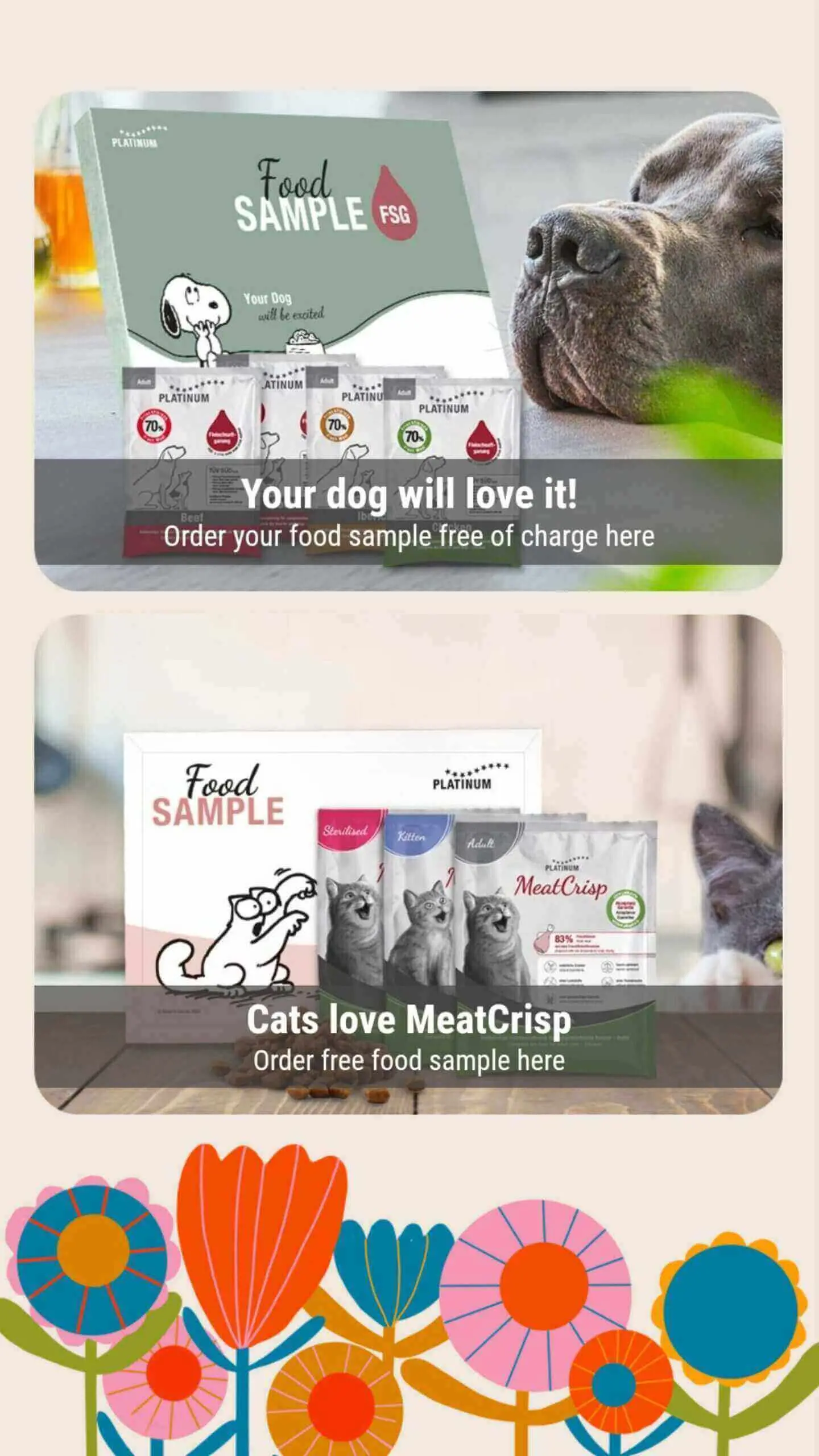 Free Cat & Dog Food samples [Platinum]