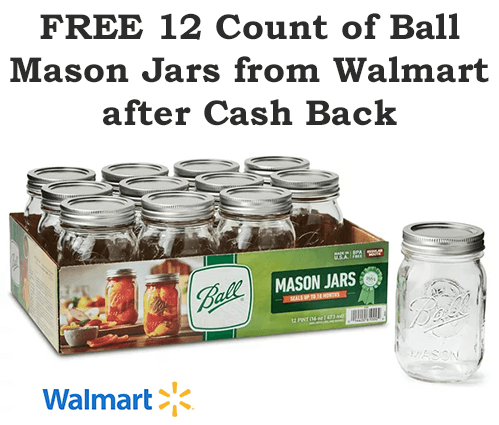 FREE Count of Ball Mason Jars from Walmart after Cash Back