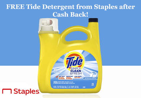 FREE Tide Detergent from Staples after Cash Back