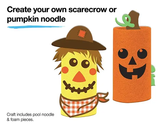 FREE Create Your Own Scarecrow or Pumpkin Noodle at JCPenney on October 12th