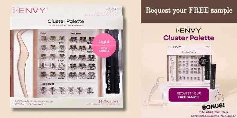 Free i Envy Lashes Cluster Palette Sample!