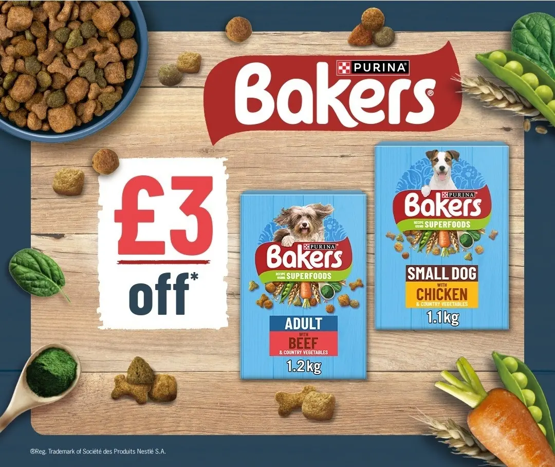 £3 off Bakers dog food [voucher]