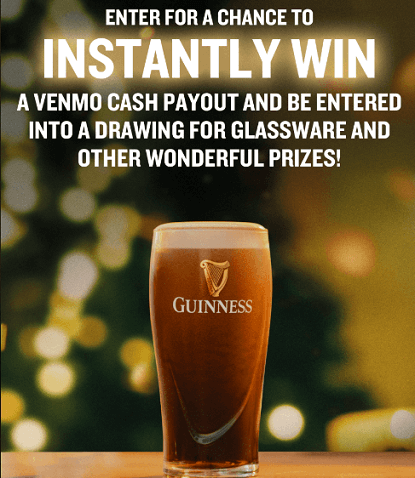 Guinness Holiday Sweepstakes and Instant Win Game (755 WINNERS!)