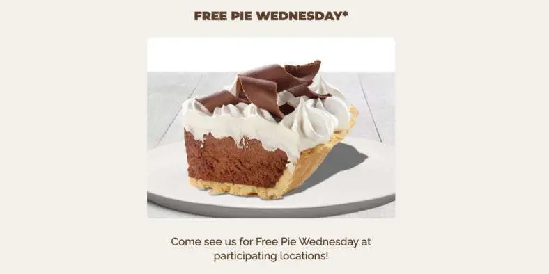 Free Slice of Pie at Village Inn for Free Pie Wednesday