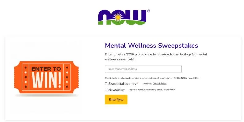 Now Foods Mental Wellness Sweepstakes – Win a $250 Promo Code!