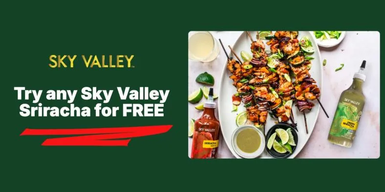 Get Sky Valley Sriracha for FREE from Asile